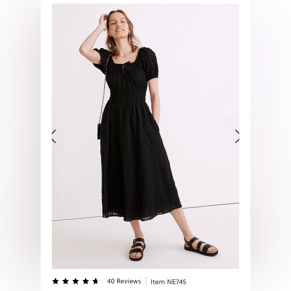 Madewell Sophia midi dress in seersucker check XS